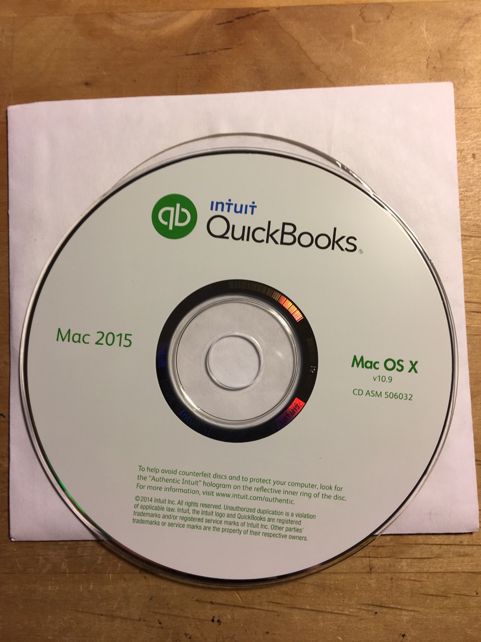 quickbooks for mac disc